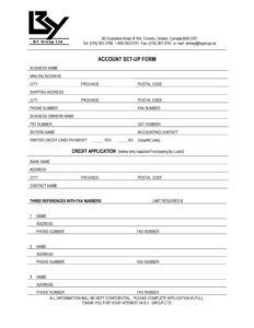 Account Set-up Form Template