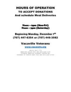 Hours of Operation To Accept Donations Template