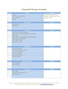 Customizable Household Cleaning Schedule Template