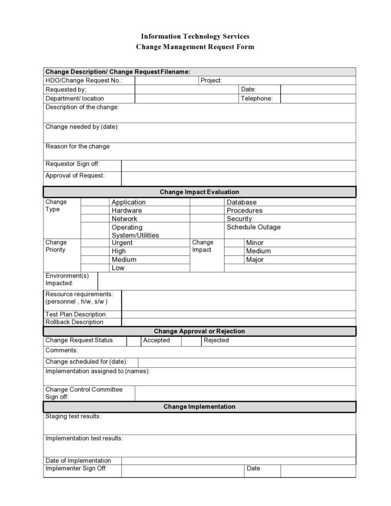 Information Technology Services Request Form Template