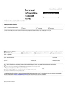 Personal Information Request Form Template