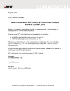 Product Price Increase Notice Template