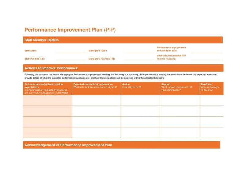 Project Performance Plan Template