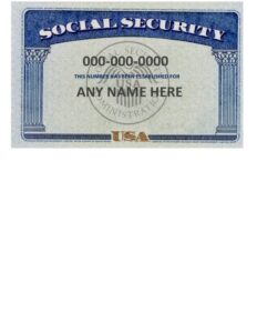 Social Security Changeable Card Template
