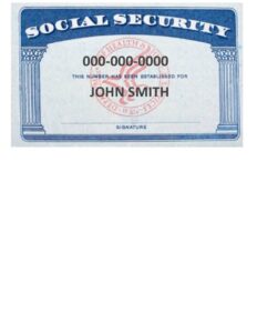 Social Security Long Form Card Template