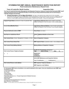 Annual Maintenance Inspection Report Template