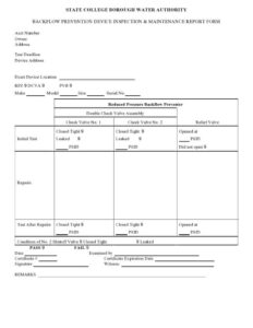 College Inspection And Maintenance Report Form Template