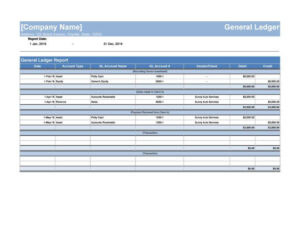 Company General Ledger Template