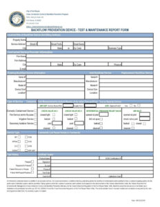 Editable Test And Maintenance Report Form Template
