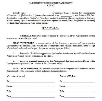 Fillable Equipment Consignment Agreement Template