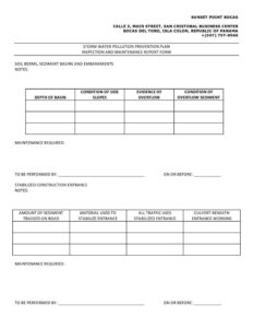 Fillable Inspection And Maintenance Template