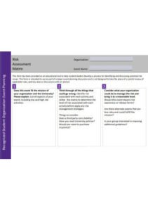 Event Risk Assessment Template