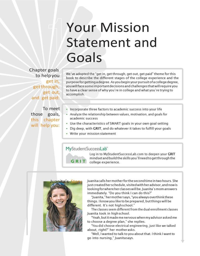 Your Mission Statement And Goals Template