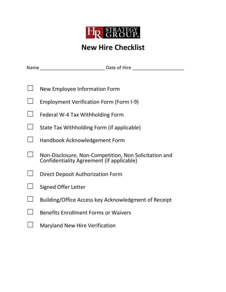 New Hire Checklist Template 003