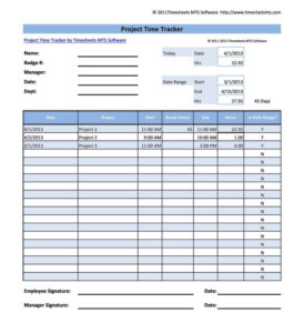 Project Time Tracker Template 