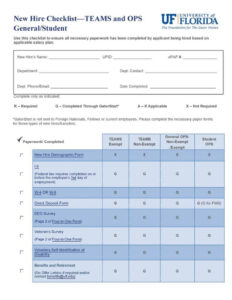 Student New Hire Checklist Template