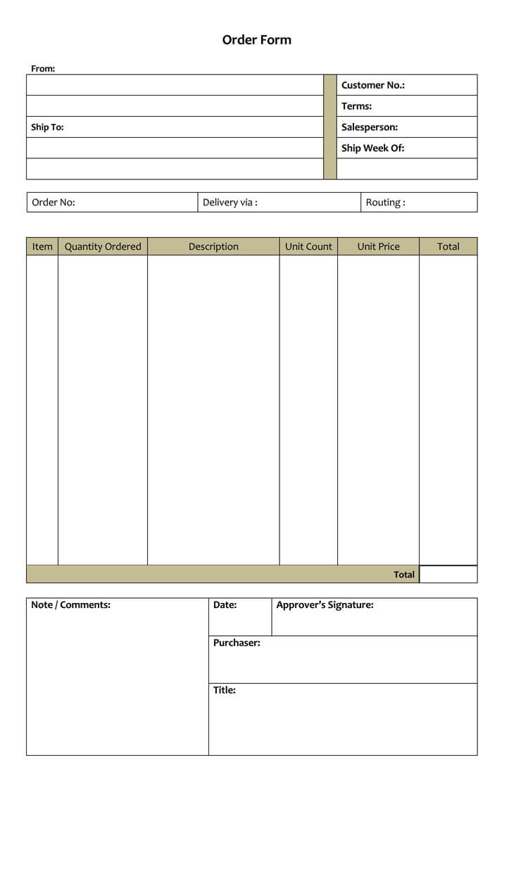 Purchase Order Fillable Template