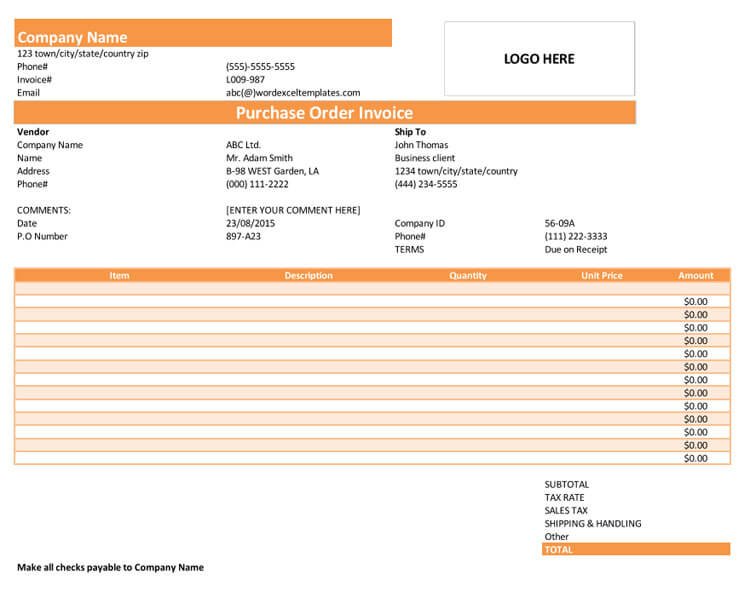 Purchase Order Template 003