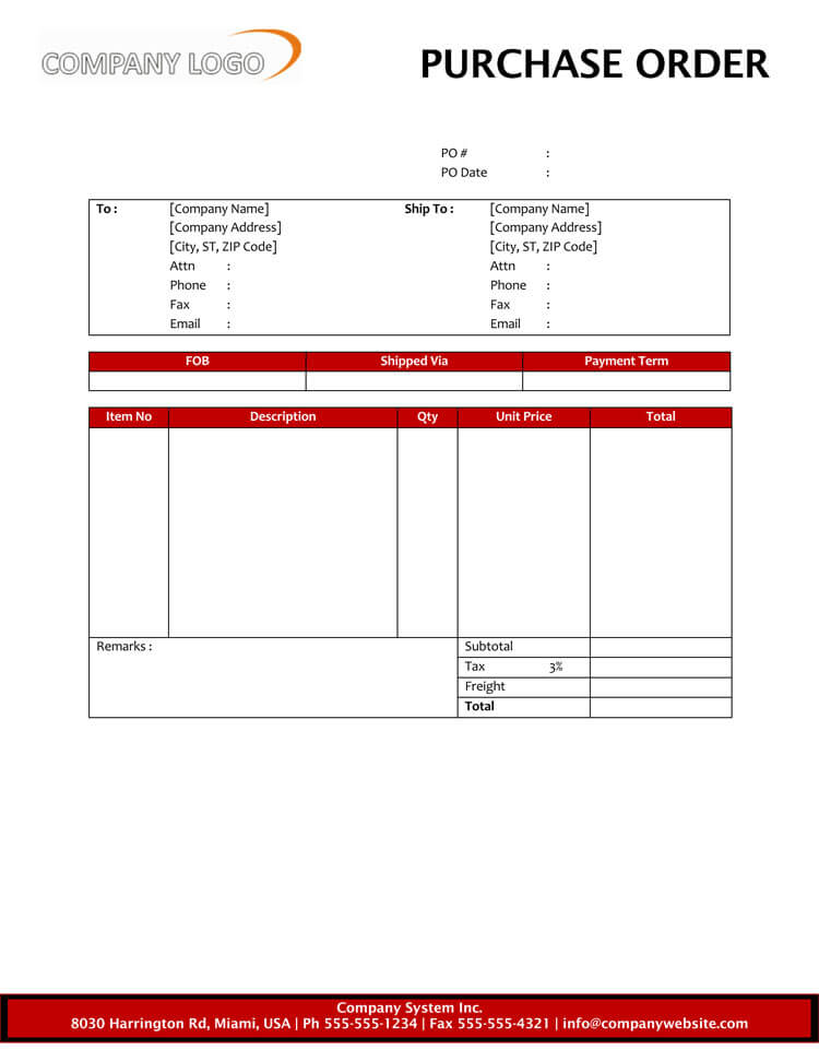 Purchase Order Template 004