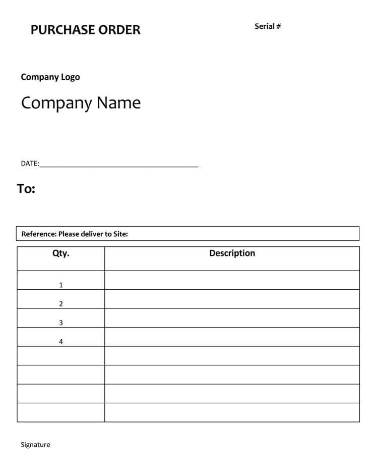 Sample Purchase Order Template