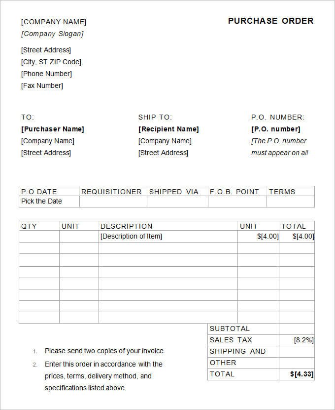 invoice form acceptance PDF 13 order Excel, and purchase format in  Sample Doc