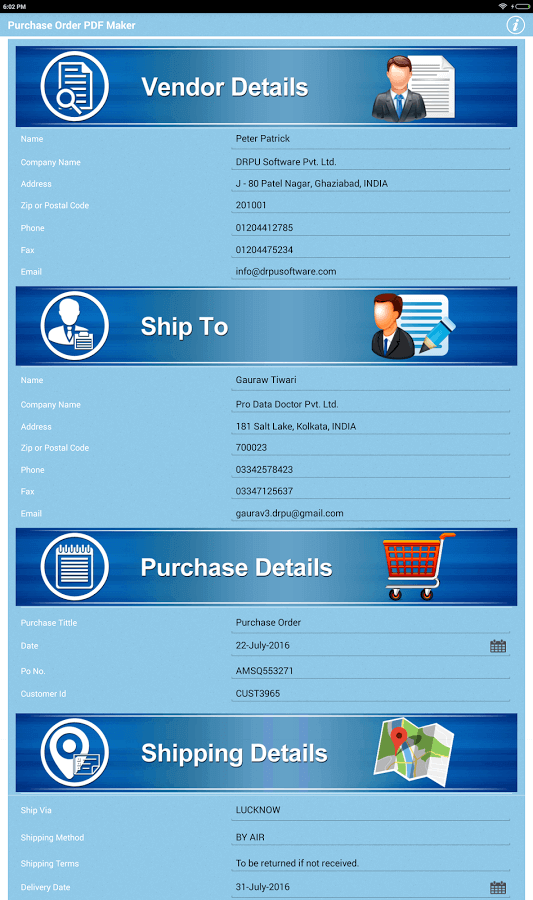 Purchase Order apps