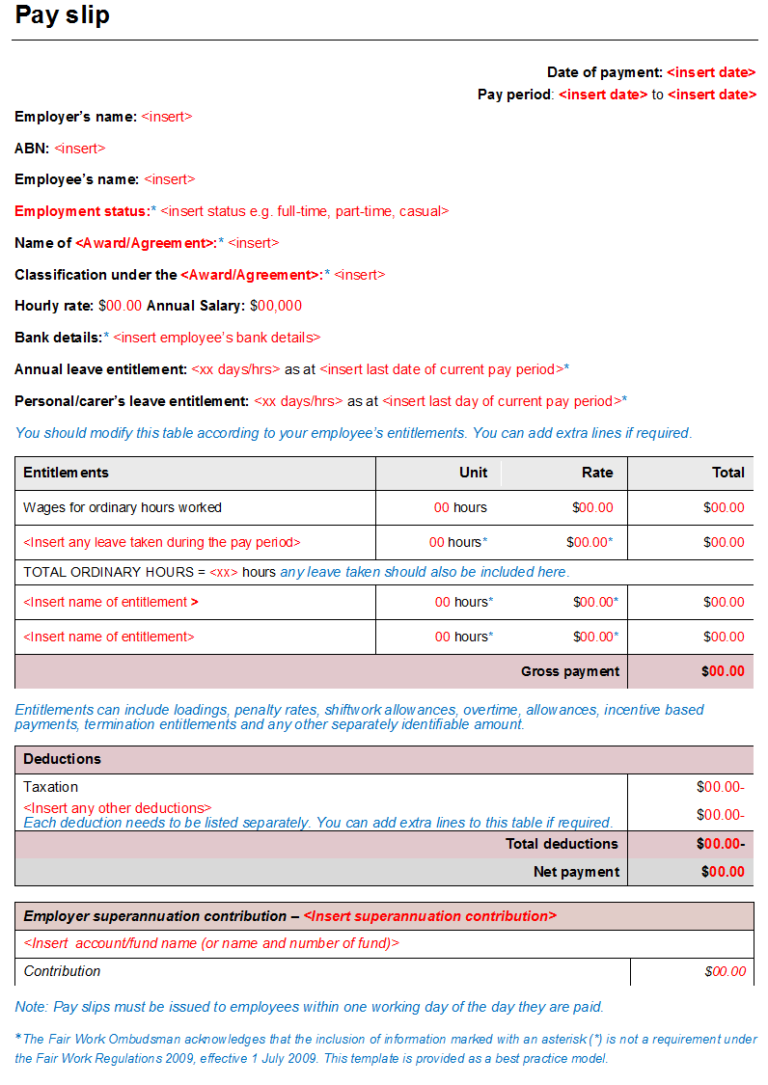 cash salary slip format pdf