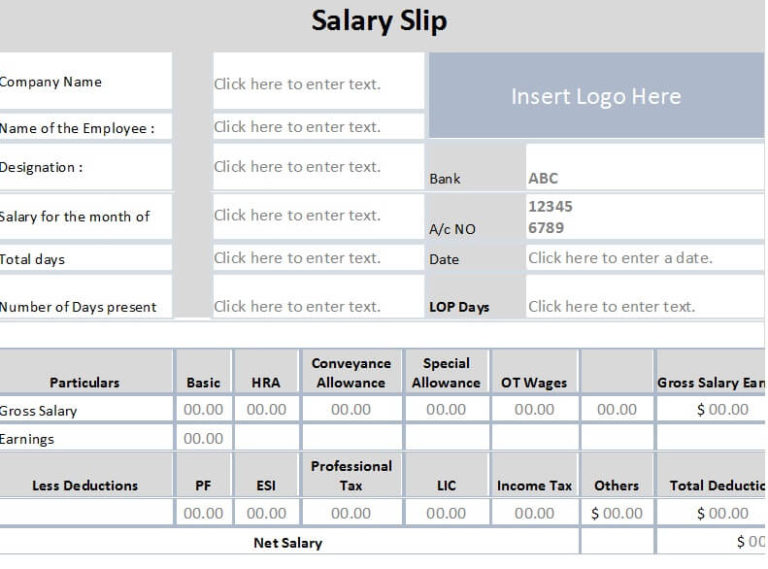 Salary Slip Format Template 16