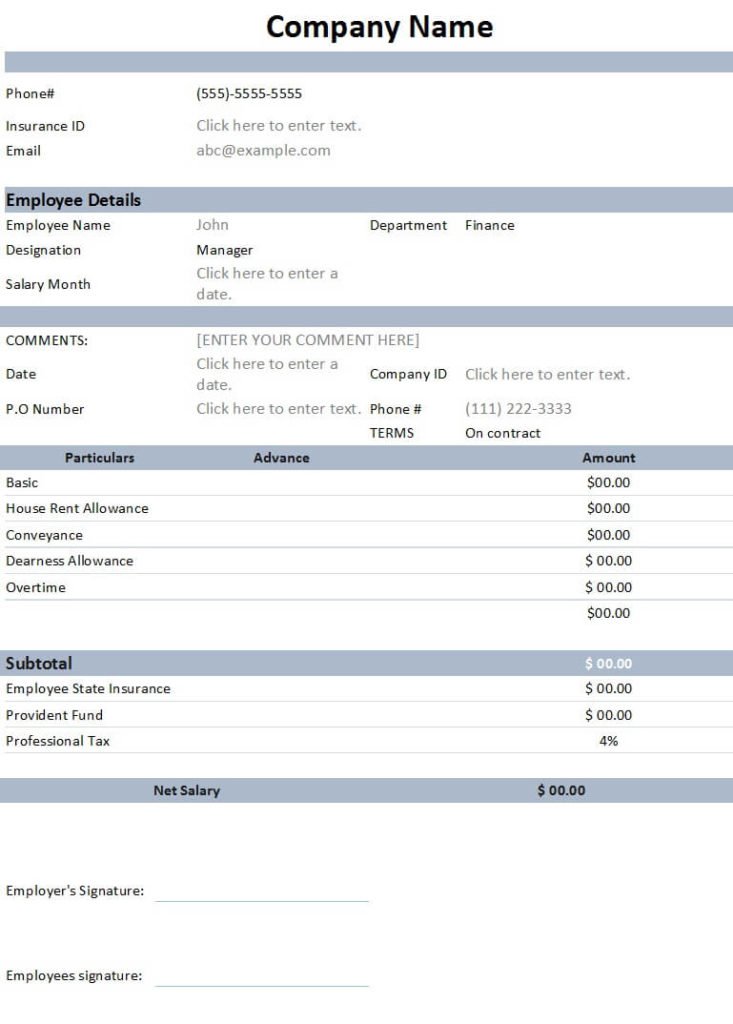 Salary Slip Format | 40+ FREE Excel and Word Templates