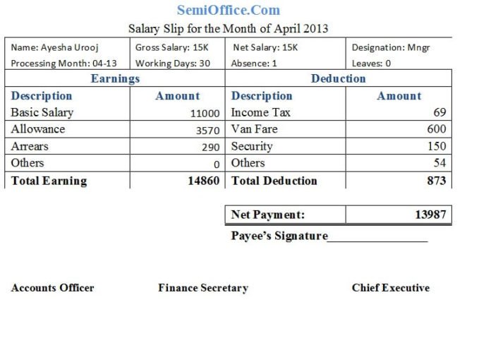 Salary Slip Format | 40+ FREE Excel and Word Templates