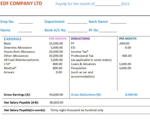 Salary Slip Format | 40+ FREE Excel and Word Templates