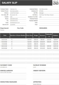  Salary Slip Excel Template