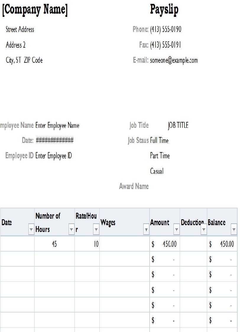 Salary Slip Format | 40+ FREE Excel and Word Templates