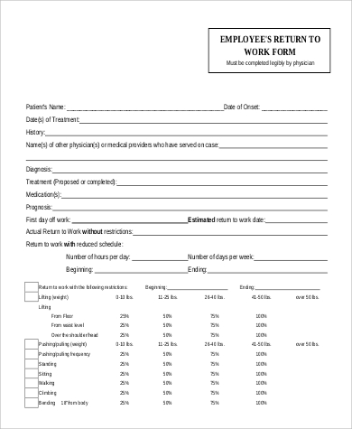 Download-Employee Return to Work Form 