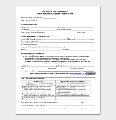 23+ School Transfer letter | Free Sample and Format