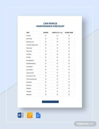 23+ Vehicle Checklist Templates in PDF | MS Word | Excel