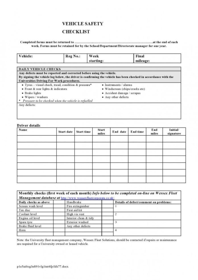 23-vehicle-checklist-templates-in-pdf-ms-word-excel