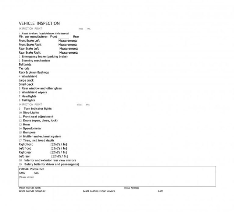 23+ Vehicle Checklist Templates in PDF MS Word Excel