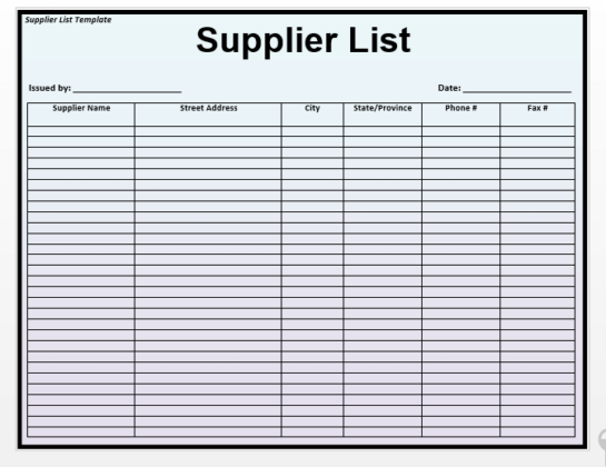 16+Free Supplier (Vendor) List Templates in PDF, Word, Excel