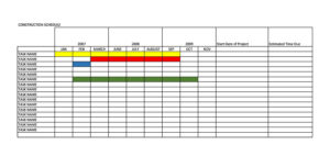 Construction Schedule Worksheet Format