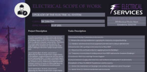 Electrical Scope of Work Template