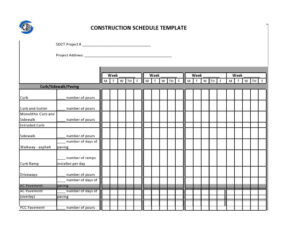 Fillable Construction Schedule Template