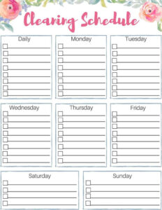 Fillable House Cleaning Checklist Template