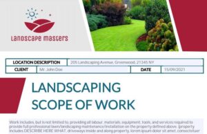 Landscaping Scope of Work Template