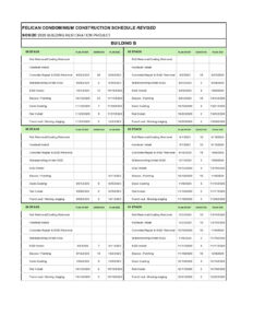 Pelican Condominium Construction Schedule Revised Template