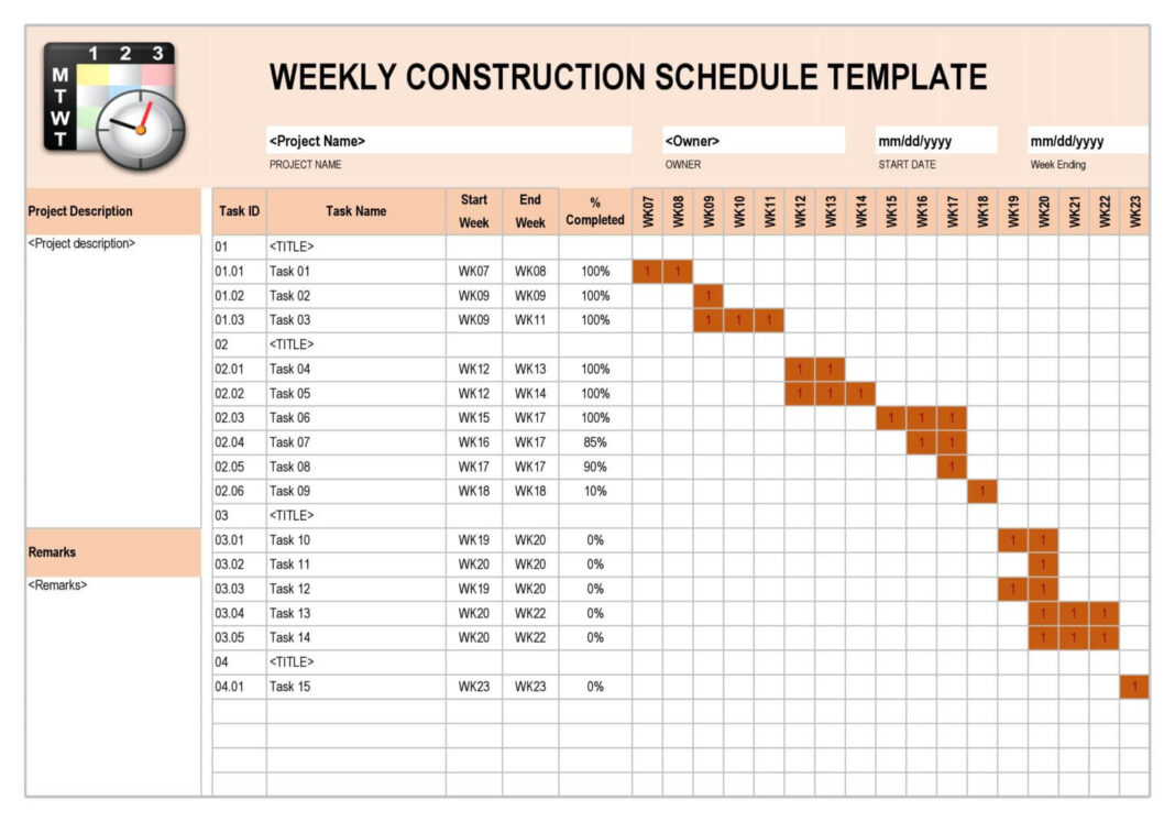 34+ FREE Construction Schedule Templates in MS Word, Excel