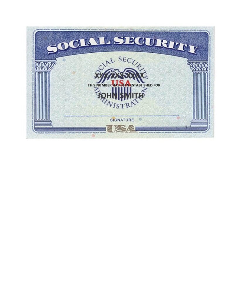 12+ Blank Social Security Card Templates (FREE Editable PSD)