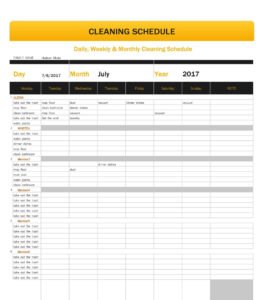 28+ FREE Printable Cleaning Schedule Templates (Word, Excel &amp; PDF)