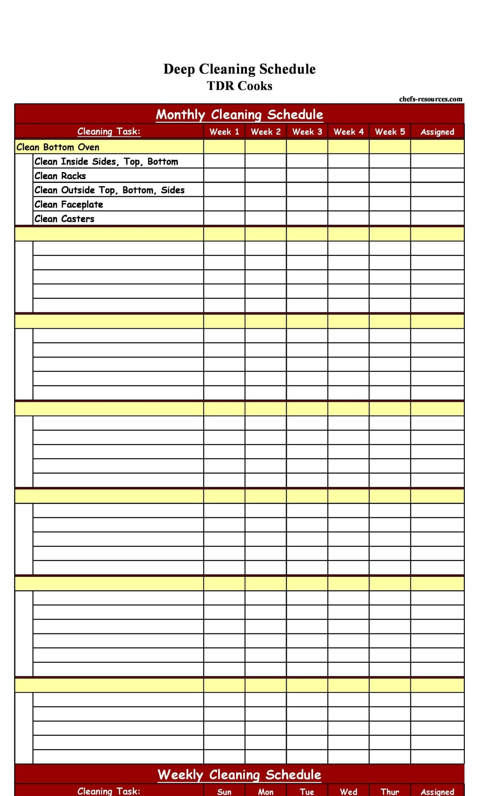 28 free printable cleaning schedule templates word excel pdf 