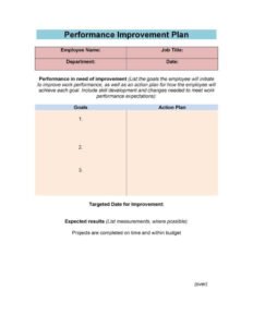 38+ Sample Performance Improvement Plan Templates With Roadmap